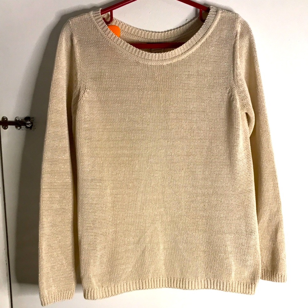 Mossimo Dutti knitter créam long sleeves top medium